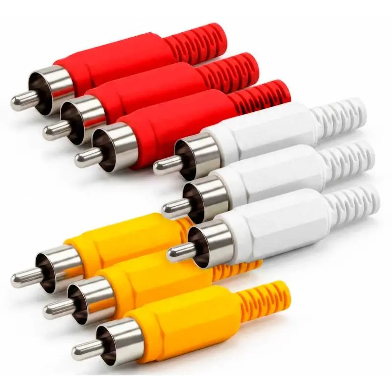 Adaptadores de Audio,3 Set Conectores Rca Audio Video Repuesto Soldar Armar Juego
