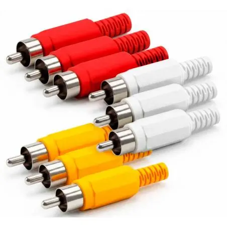 Adaptadores de Audio,3 Set Conectores Rca Audio Video Repuesto Soldar Armar Juego