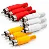 Adaptadores de Audio,3 Set Conectores Rca Audio Video Repuesto Soldar Armar Juego