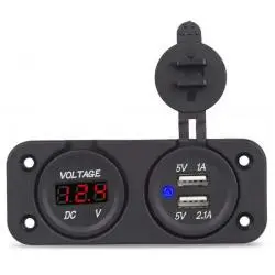 Otros,Cargador Adaptador Usb Tester Bateria Voltimetro Auto Camion - 8697
