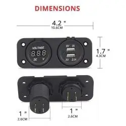 Otros,Cargador Adaptador Usb Tester Bateria Voltimetro Auto Camion - 8697