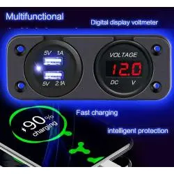 Otros,Cargador Adaptador Usb Tester Bateria Voltimetro Auto Camion - 8697