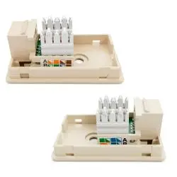 Placas y Soportes de Pared,Caja Roseta Cat5e Categoria 5 Rj45 Hembra Pared Cable Red - MT1358