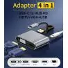 Adaptadores y Cables,Hub Adaptador Cable Usb Tipo C Macho Para Vga Hdmi Conversor - 4 EN 1