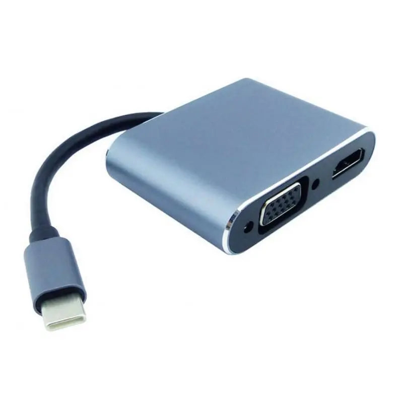 Adaptadores y Cables,Hub Adaptador Cable Usb Tipo C Macho Para Vga Hdmi Conversor - 4 EN 1