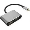 Adaptadores y Cables,Hub Adaptador Cable Usb Tipo C Macho Para Vga Hdmi Conversor - 4 EN 1