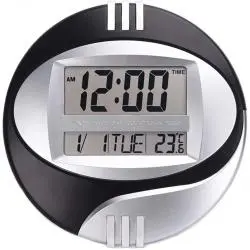 Relojes,Reloj Digital De Pared Y Escritorio Pilas Fecha Temperatura - 3885N