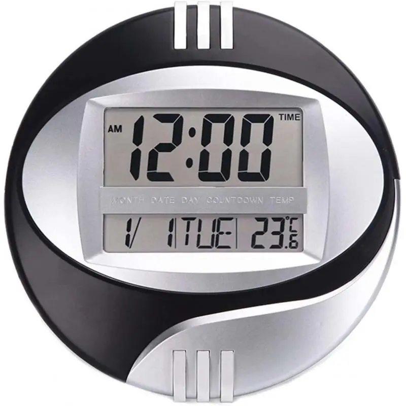Relojes,Reloj Digital De Pared Y Escritorio Pilas Fecha Temperatura - 3885N