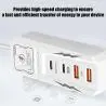 Cargador de Celular y Baterías,Cargador De Pared Usb Hub Tipo C 4 Puertos Carga Adaptador