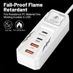 Cargador de Celular y Baterías,Cargador De Pared Usb Hub Tipo C 4 Puertos Carga Adaptador