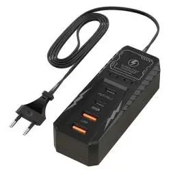 Cargador de Celular y Baterías,Cargador De Pared Usb Hub Tipo C 4 Puertos Carga Adaptador