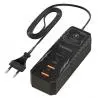 Cargador de Celular y Baterías,Cargador De Pared Usb Hub Tipo C 4 Puertos Carga Adaptador