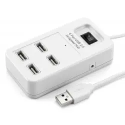 Hub USB,Hub Usb 2.0 Alta Velocidad 4 Puertos 480 Mbps Con Switch 1tb - P-1601