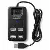 Hub USB,Hub Usb 2.0 Alta Velocidad 4 Puertos 480 Mbps Con Switch 1tb - P-1601