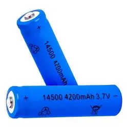 Pilas y Baterias,2x Pack Pila Recargable 14500 3.7v Aa Laser Radio Linterna