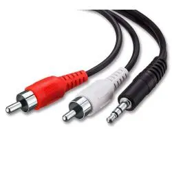 Cables de Audio,Cable 2x1 Auxiliar Plug Jack 3.5 A Rca 3 Metros Audio Video