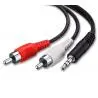 Cables de Audio,Cable 2x1 Auxiliar Plug Jack 3.5 A Rca 3 Metros Audio Video