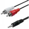 Cables de Audio,Cable 2x1 Auxiliar Plug Jack 3.5 A Rca 3 Metros Audio Video