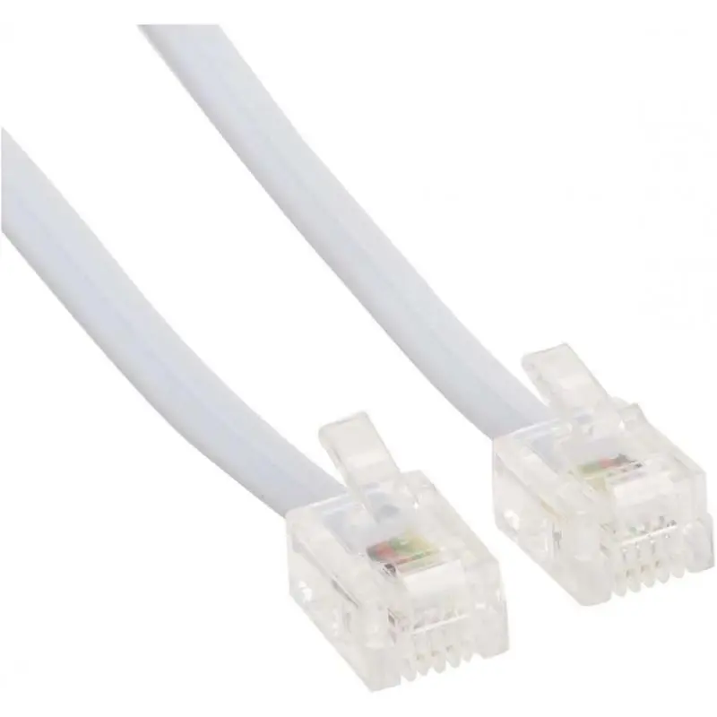 Cables y Accesorios,Cable Rj11 Macho 5 Metros Para Telefono Red Fija A Pared