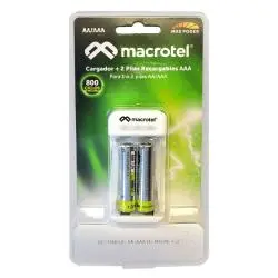 Cargadores de Pilas (Con y sin Pilas),Cargador De Pilas Recargables Aaa Aa Baterias 9v Cable Usb - Macrotel MW228