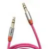 Cables de Audio,Cable Audio Auxiliar Rosado Plug Jack 3.5mm 1x1 Rosa Pink - FDA002P