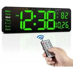 Relojes,Cronometro Temporizador Reloj Mural Digital Iluminado Led - 6626x