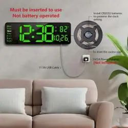 Relojes,Cronometro Temporizador Reloj Mural Luz Led Control Remoto - 6626x