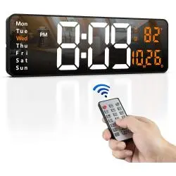 Relojes,Cronometro Temporizador Reloj Mural Luz Led Control Remoto - 6626x