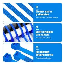 Otros,100 Amarras Plasticas Abrazadera Brida Colores 10 Cm Cables