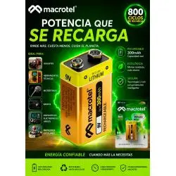 Pilas y Baterias,Bateria 9v Pila Juguetes Tester Control Remoto - MACROTEL