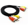 Cables de Audio,Cable RCA Audio Video Macho - Macho A/V 3x3