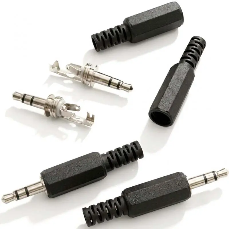 Adaptadores de Audio,Conector Jack Plug Audio 3.5mm Estereo para Soldar Armar