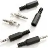 Adaptadores de Audio,Conector Jack Plug Audio 3.5mm Estereo para Soldar Armar