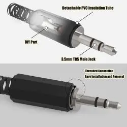 Adaptadores de Audio,Conector Jack Plug Audio 3.5mm Estereo para Soldar Armar
