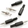 Adaptadores de Audio,3x Conector Jack Plug Audio 3.5mm Estereo para Soldar Armar
