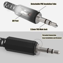 Adaptadores de Audio,3x Conector Jack Plug Audio 3.5mm Estereo para Soldar Armar