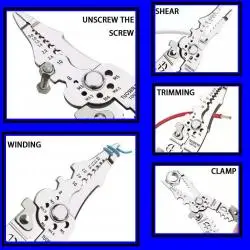 Herramientas Manuales,Alicate Multifuncional Pela Cable Abrazadera Herramienta - Wire stripper