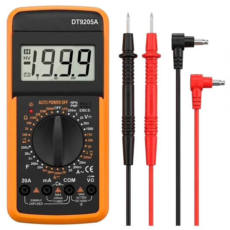 Tester y Herramientas de Redes,Tester Multitester Multímetro Tester Digital Lcd Corriente DT9205A