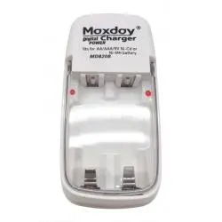 Cargadores de Pilas (Con y sin Pilas),Cargador De Pilas Bateria Recargables Aa Aaa 9V - Maxday MD820B