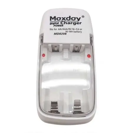 Cargadores de Pilas (Con y sin Pilas),Cargador De Pilas Bateria Recargables Aa Aaa 9V - Maxday MD820B