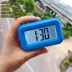 Mini Reloj Despertador Digital Luz Led Alarma Temperatura