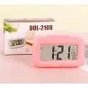 Relojes,Reloj Rosado Despertador Rosa Digital Luz Alarma Temperatura - Dol-2108
