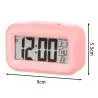Relojes,Reloj Rosado Despertador Rosa Digital Luz Alarma Temperatura - Dol-2108