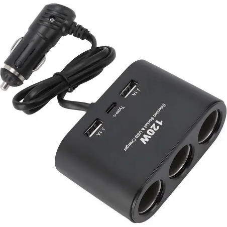 Otros,Adaptador Splitter Hub De Encendedor De Auto + Puerto Usb - Cable 120w