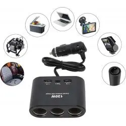 Otros,Adaptador Splitter Hub De Encendedor De Auto + Puerto Usb - Cable 120w