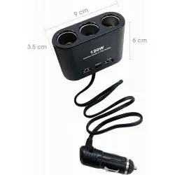 Otros,Adaptador Splitter Hub De Encendedor De Auto + Puerto Usb - Cable 120w