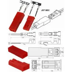 Otros,Cable Conector JST Macho Hembra 2 Pin Tira Led Bateria Dron