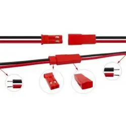 Otros,3X Cable Conector JST Macho Hembra 2 Pin Tira Led Bateria