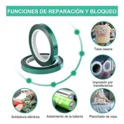 Otros,Cinta Termica Adhesiva Kapton Sublimacion Taza Polera Electronica - Verde