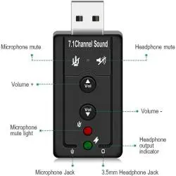 Adaptadores de Audio,Tarjeta De Sonido Adaptador Externo Usb Microfono Pc